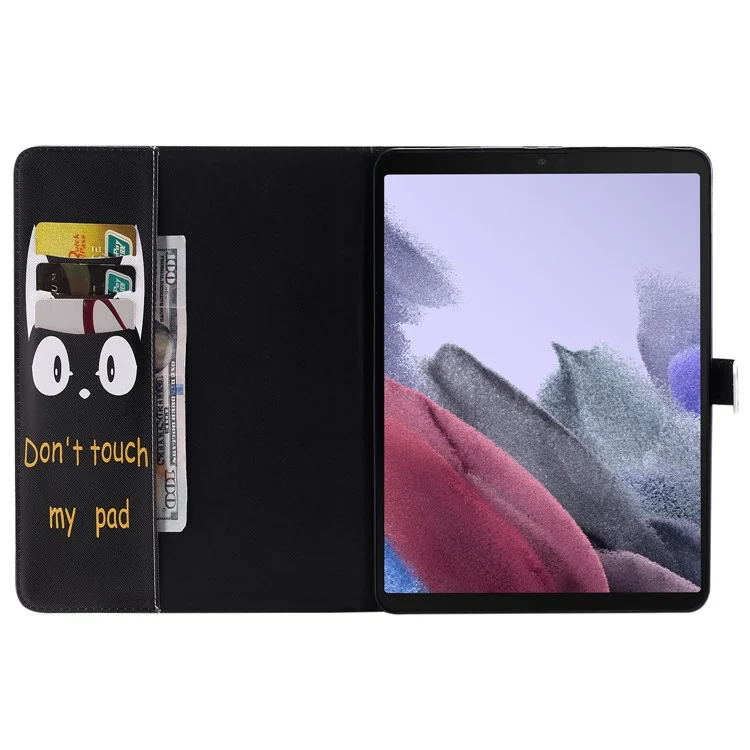 Pour Samsung Galaxy Tab A7 Lite 8.7 pouces SM-T220 (Wi-Fi)/SM-T225 Cute Pattern PU Leather Wallet Protective Tablet Cover Shockproof Stand Auto Wake/Sleep Smart Case - Oreilles de chat