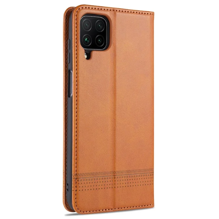 AZNS Wallet Design PU Leder Stoßfeste Handyhülle für Samsung Galaxy M32 (Globale Version) - Braun