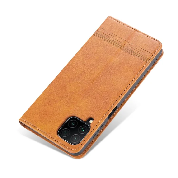 AZNS Wallet Design PU Leder Stoßfeste Handyhülle für Samsung Galaxy M32 (Globale Version) - Braun