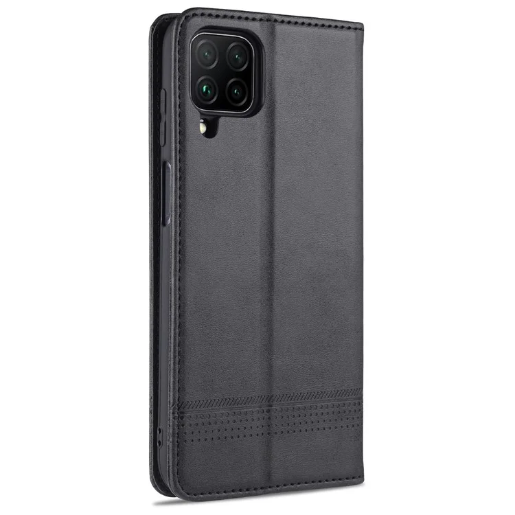 AZNS Cartera de diseño de cuero sintético a prueba de golpes Funda para teléfono para Samsung Galaxy M32 (versión global) - Negro