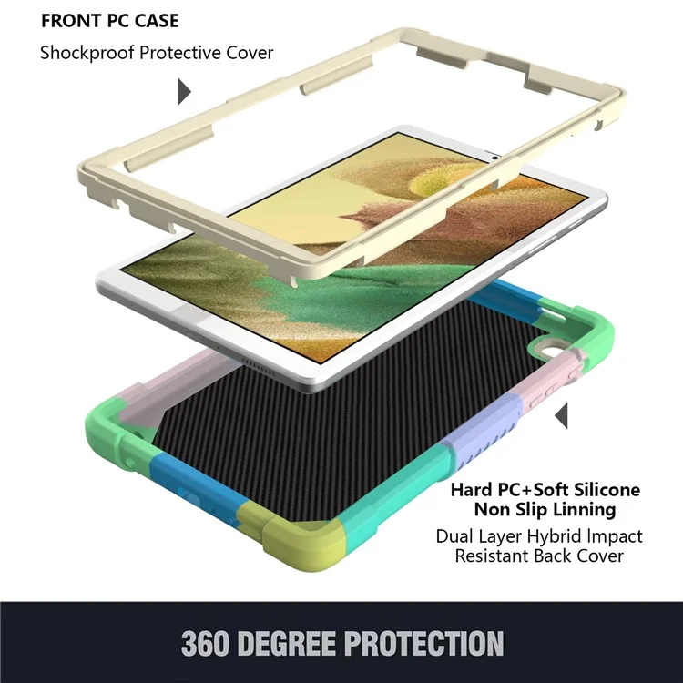 Custodia per tablet con design a forma di farfalla e supporto con cinturino per Samsung Galaxy Tab A7 Lite 8.7 pollici - Colorato/Verde