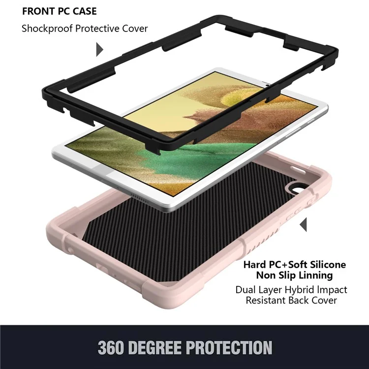 Forma Farfalla Kickstand Solido Color PC + Tavoletta di Silicone Sushe Protettivo Con Spalla Per Spalla Per Samsung Galaxy Tab A7 Lite 8,7 Pollici - Rosa