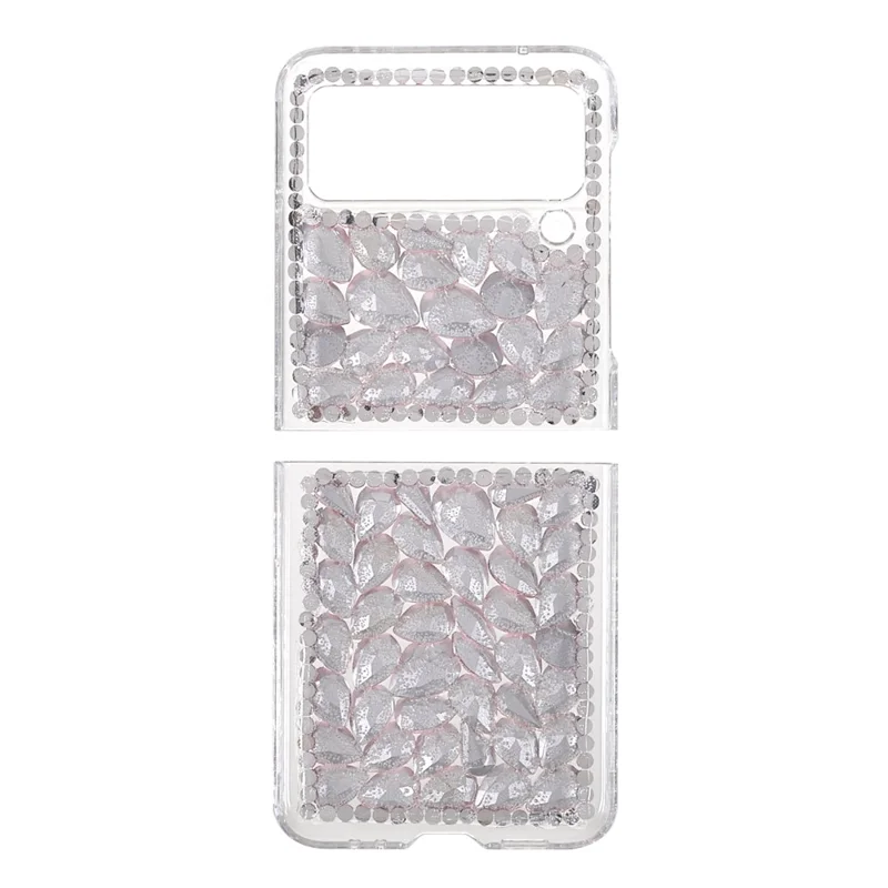 Scratch-Resistant Anti-Drop Stylish Rhinestone Decor Shiny Phone Case for Samsung Galaxy Z Flip3 5G - Pink