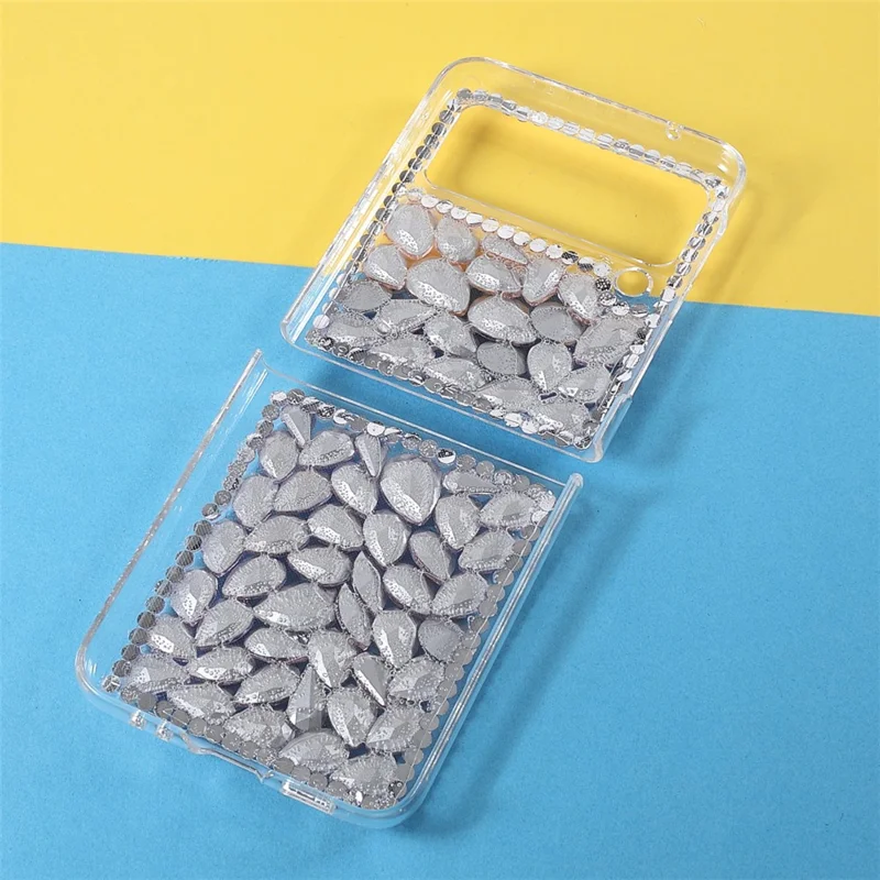 Scratch-Resistant Anti-Drop Stylish Rhinestone Decor Shiny Phone Case for Samsung Galaxy Z Flip3 5G - Pink