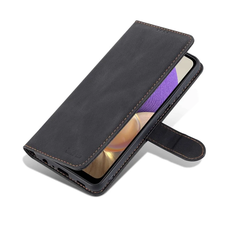 AZNS Custodia per telefono con design portafoglio antigraffio e anti-urto con supporto per Samsung Galaxy A32 5G / M32 5G - Nero 
