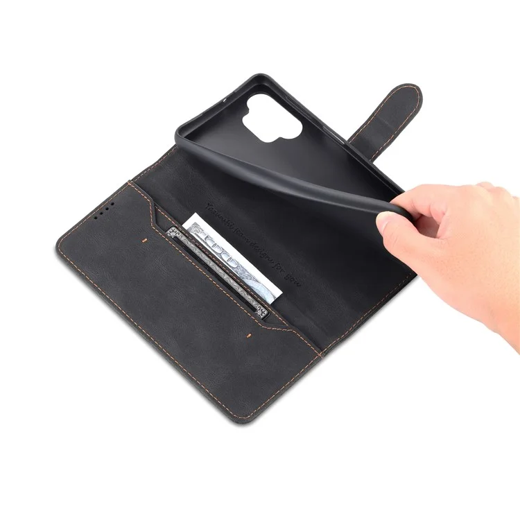 AZNS Custodia per telefono con design portafoglio antigraffio e anti-urto con supporto per Samsung Galaxy A32 5G / M32 5G - Nero 
