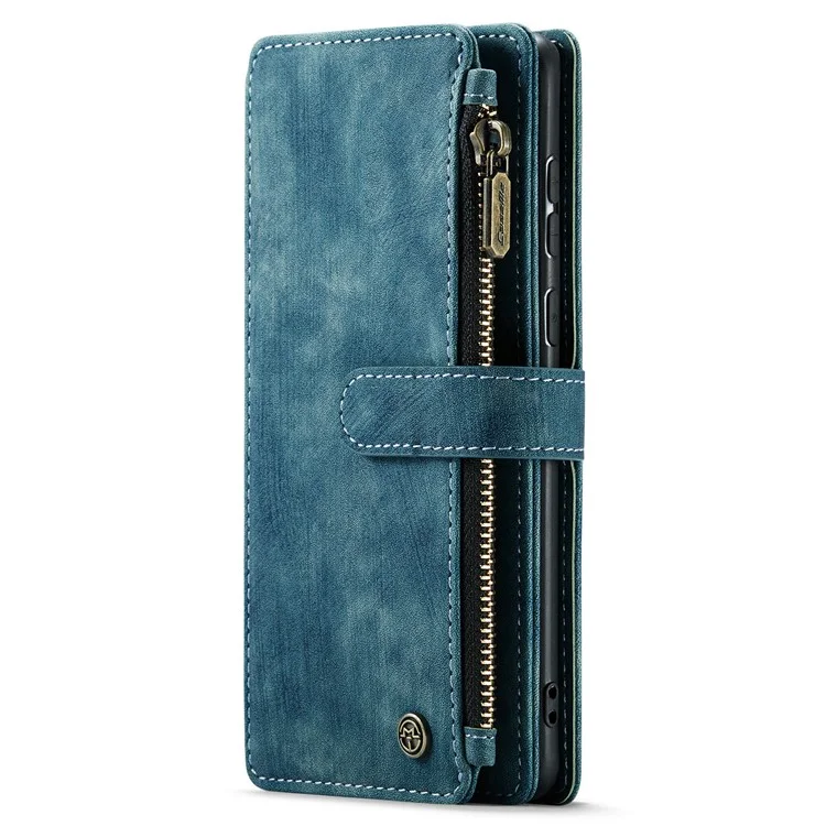 CASEME C30 Serie Custodia Portafoglio in Pelle PU Antishock Tutto-Intorno con 10 Slot per Schede e Tasca con Cerniera per Samsung Galaxy A52s 5G/A52 4G/5G - Verde