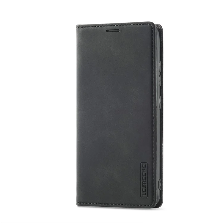 Lc. Diseño de Billetera Anti-caída Bien Protegido de Cuero Bien Protegido Una Caja Fuerte de la Carcasa Del Teléfono Magnético Con Soporte Para Samsung Galaxy A32 5G / M32 5G - Negro