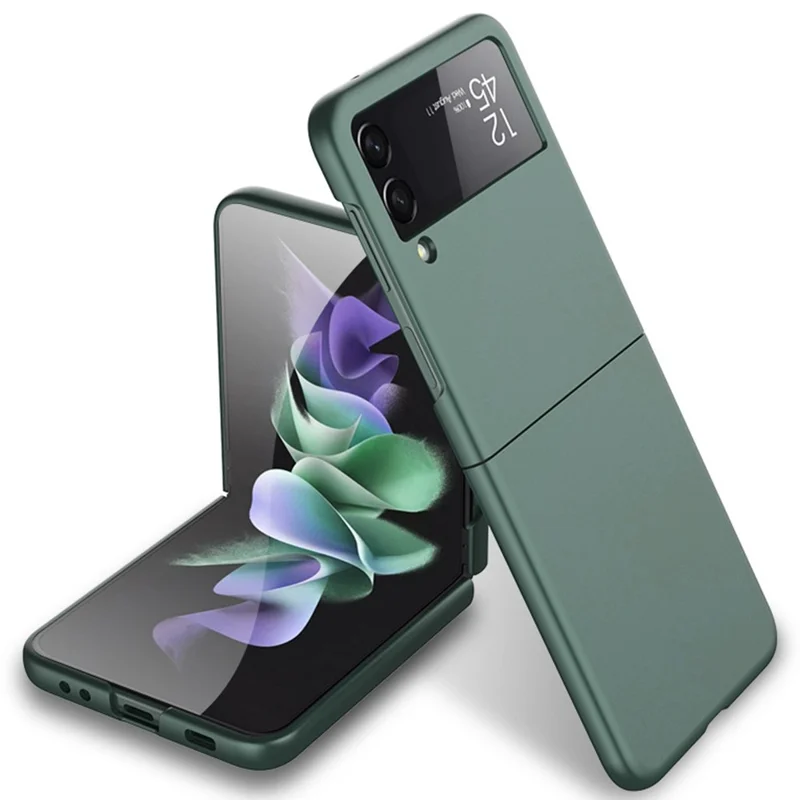 For Samsung Galaxy Z Flip3 5G Hard PC Phone Case Rubberized Surface Anti-fingerprints Folding Cover - Green