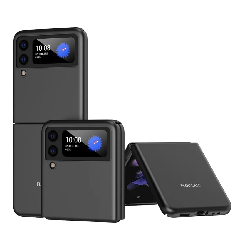 Ultra-thin Electroplating Hard PC Phone Case Cover for Samsung Galaxy Z Flip3 5G - Black