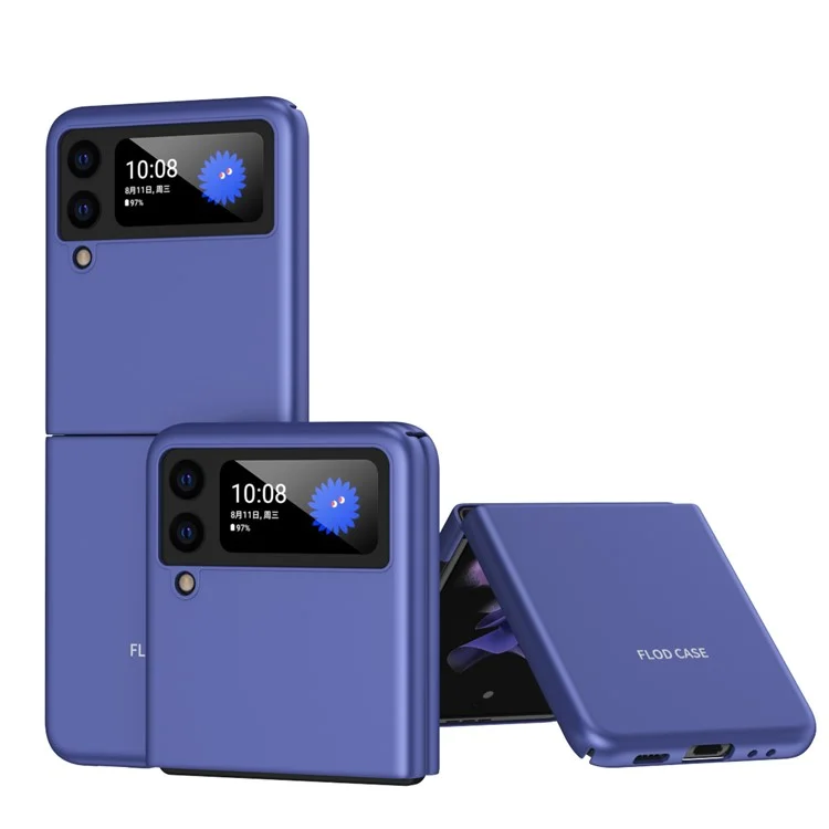 Tampa de Capa de Telefone Para PC Rígido de Eletroplativo Ultrafino Para Samsung Galaxy Z Flip3 5G - Azul