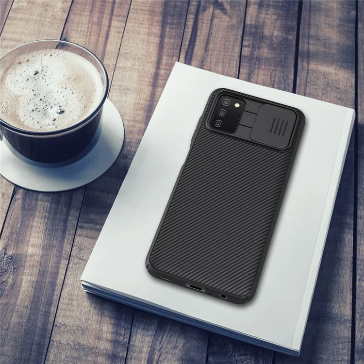 NILLKIN CamShield Scratch-Proof Durable Anti-Collision Hard PC Cover Case with Sliding Camera Cover for Samsung Galaxy A03s (166.5 x 75.98 x 9.14mm) - Black