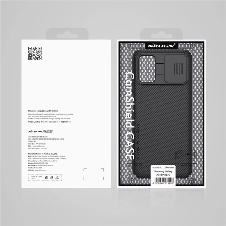 NILLKIN CamShield Scratch-Proof Durable Anti-Collision Hard PC Cover Case with Sliding Camera Cover for Samsung Galaxy A03s (166.5 x 75.98 x 9.14mm) - Black