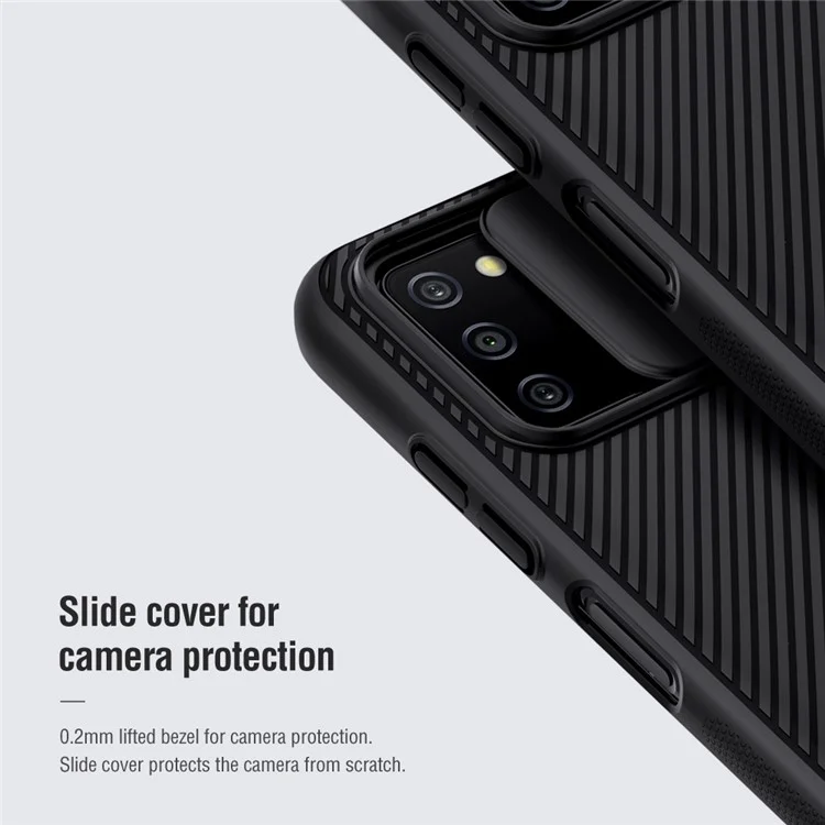 NILLKIN CamShield Scratch-Proof Durable Anti-Collision Hard PC Cover Case with Sliding Camera Cover for Samsung Galaxy A03s (166.5 x 75.98 x 9.14mm) - Black
