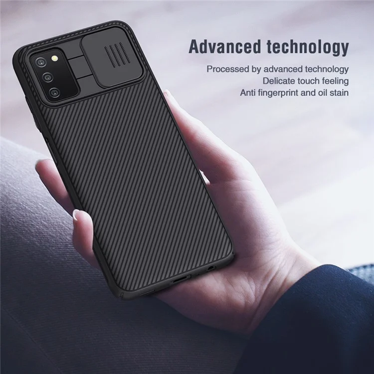 NILLKIN CamShield Scratch-Proof Durable Anti-Collision Hard PC Cover Case with Sliding Camera Cover for Samsung Galaxy A03s (166.5 x 75.98 x 9.14mm) - Black