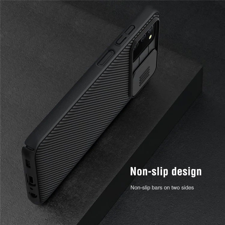 NILLKIN CamShield Scratch-Proof Durable Anti-Collision Hard PC Cover Case with Sliding Camera Cover for Samsung Galaxy A03s (166.5 x 75.98 x 9.14mm) - Black
