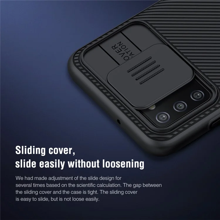 NILLKIN CamShield Scratch-Proof Durable Anti-Collision Hard PC Cover Case with Sliding Camera Cover for Samsung Galaxy A03s (166.5 x 75.98 x 9.14mm) - Black