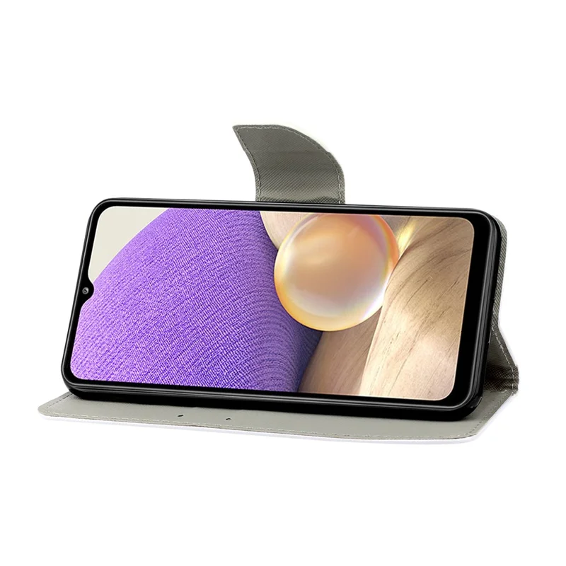 Pattern Printing All-round Protection Wallet Stand Leather Phone Case Shell with Strap for Samsung Galaxy A32 5G / M32 5G - Kaleidoscope
