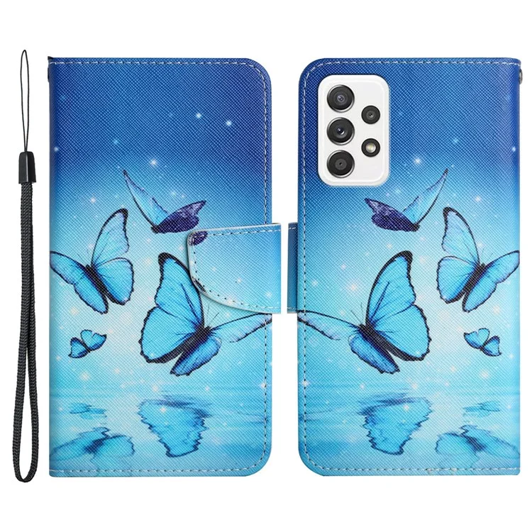 Stampa di Stampa Motiva il Portafoglio Per il Portafoglio Per il Telefono in Pelle Con Cinturino Per Samsung Galaxy A52 4g/5g/a52s 5G 5G - Farfalla Volante