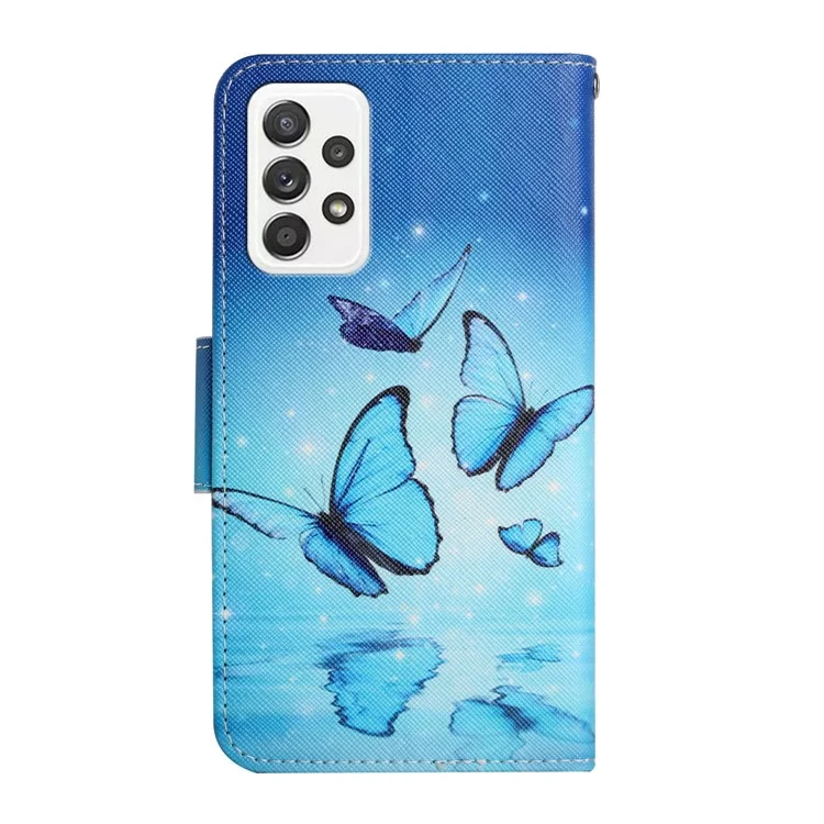 Stampa di Stampa Motiva il Portafoglio Per il Portafoglio Per il Telefono in Pelle Con Cinturino Per Samsung Galaxy A52 4g/5g/a52s 5G 5G - Farfalla Volante