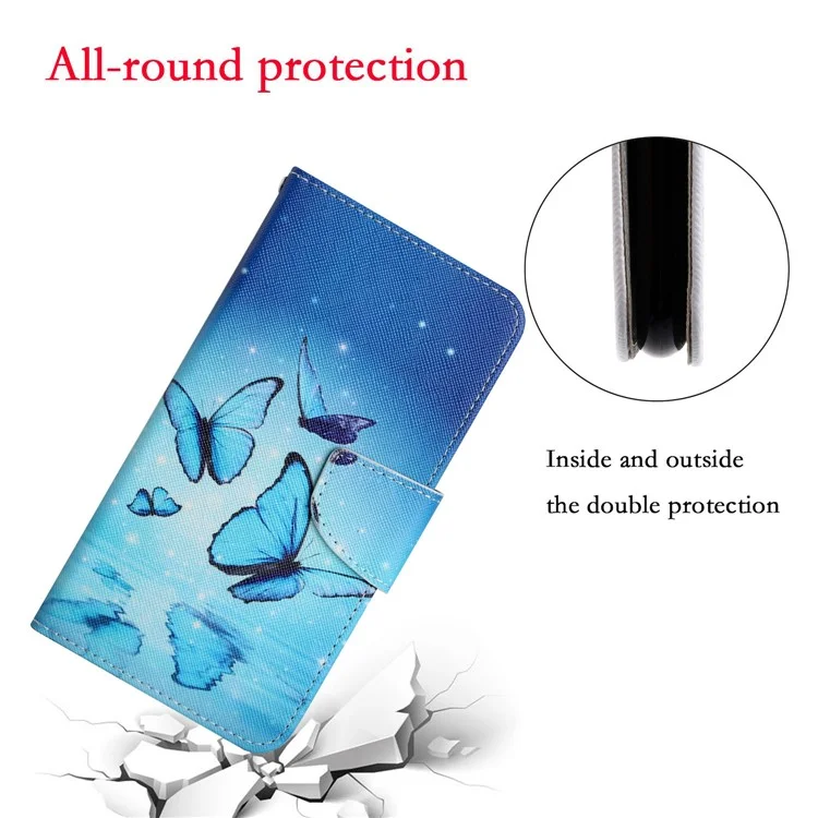 Stampa di Stampa Motiva il Portafoglio Per il Portafoglio Per il Telefono in Pelle Con Cinturino Per Samsung Galaxy A52 4g/5g/a52s 5G 5G - Farfalla Volante