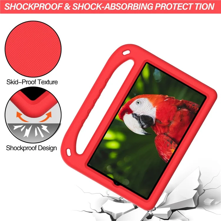 Portable Handle Design Shockproof EVA Tablet Case Cover with Kickstand Design for Samsung Galaxy Tab A 8.4 (2020) SM-T307U - Red