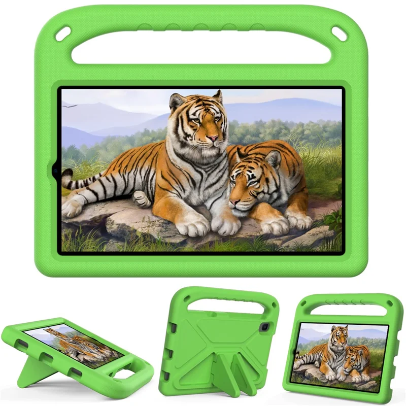 Portable Handle Design Shockproof EVA Tablet Case Cover with Kickstand Design for Samsung Galaxy Tab A 8.4 (2020) SM-T307U - Green