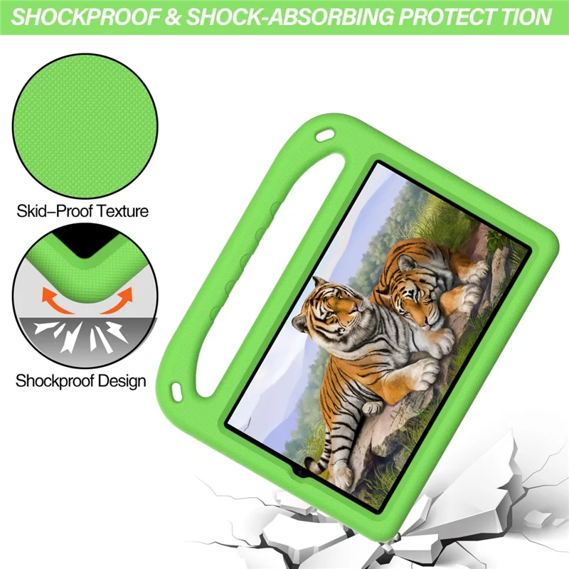 Portable Handle Design Shockproof EVA Tablet Case Cover with Kickstand Design for Samsung Galaxy Tab A 8.4 (2020) SM-T307U - Green