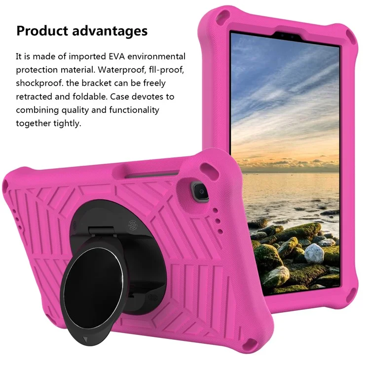 Kickstand Design Spider Texture Texture EVA Tablet Caso de Proteção Com Alça de Ombro Para Samsung Galaxy Tab A7 Lite 8,7 Polegadas - Rosa