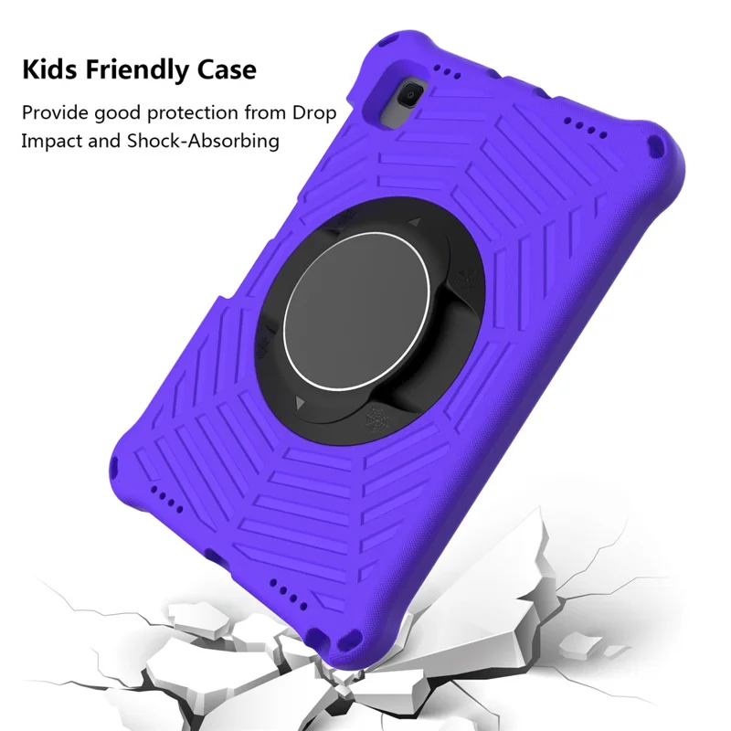 Spider Web Texture EVA Tablet Cover Case with Kickstand Shoulder Strap for Samsung Galaxy Tab S5e 10.5 (2019) SM-T720/T725 - Purple