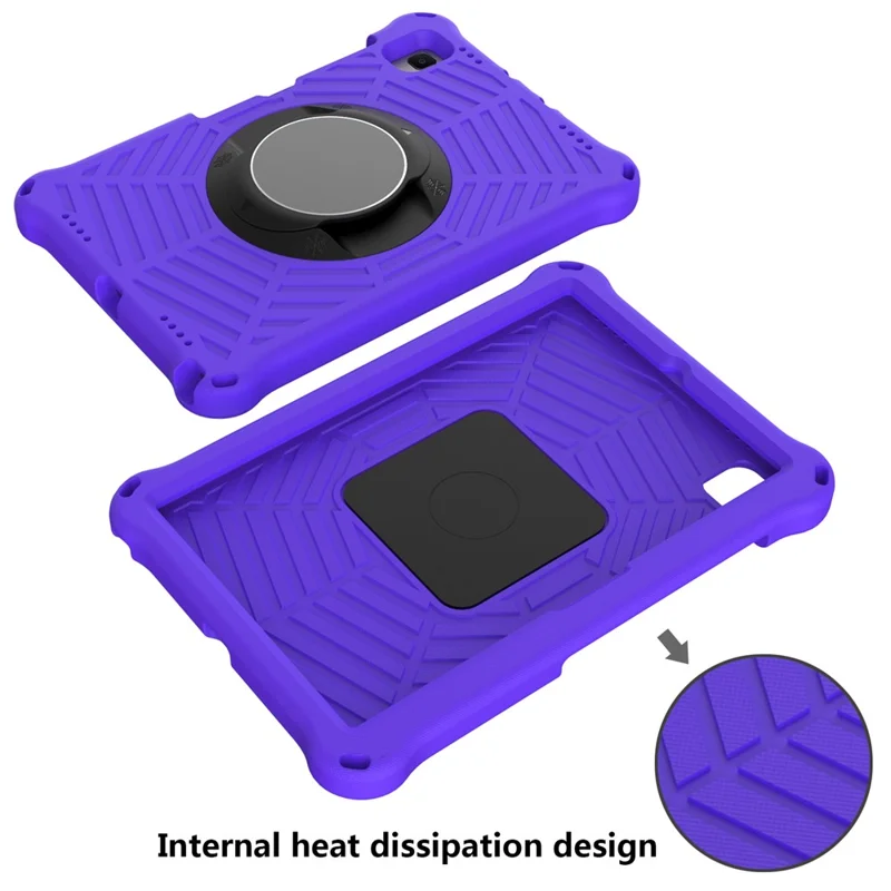 Spider Web Texture EVA Tablet Cover Case with Kickstand Shoulder Strap for Samsung Galaxy Tab S5e 10.5 (2019) SM-T720/T725 - Purple