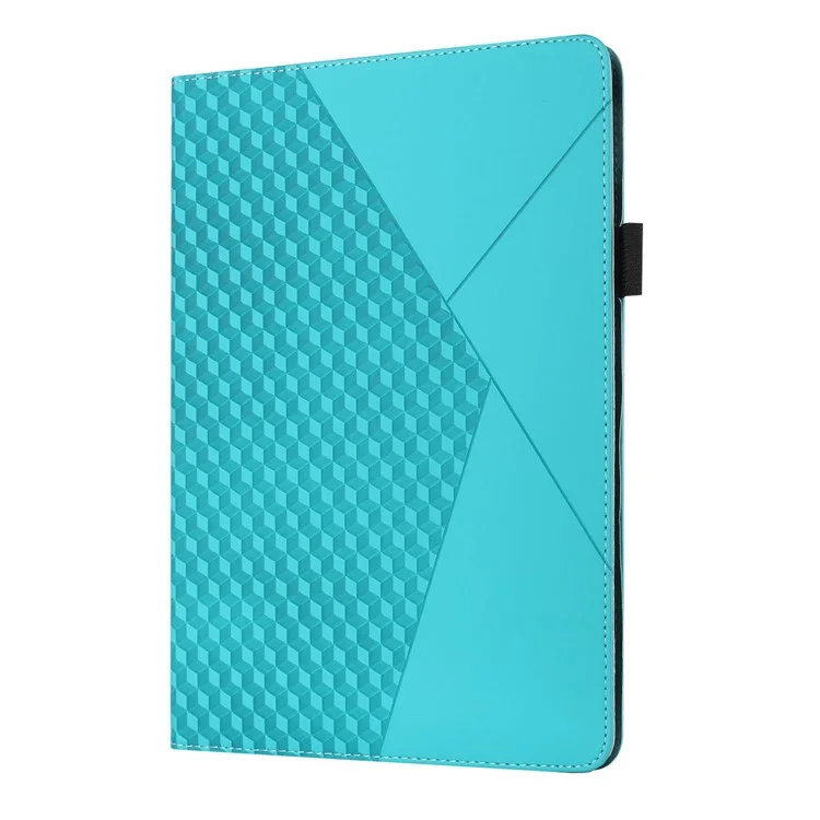 Elegante Patrón De Rhombus Piel-Touch Sensación De Cuero Absorbido Automáticamente Tableta De La Tarjeta De Protección De La Caja De La Caja De La Cubierta Para Samsung Galaxy Tab A7 10.4 (2020) - Azul