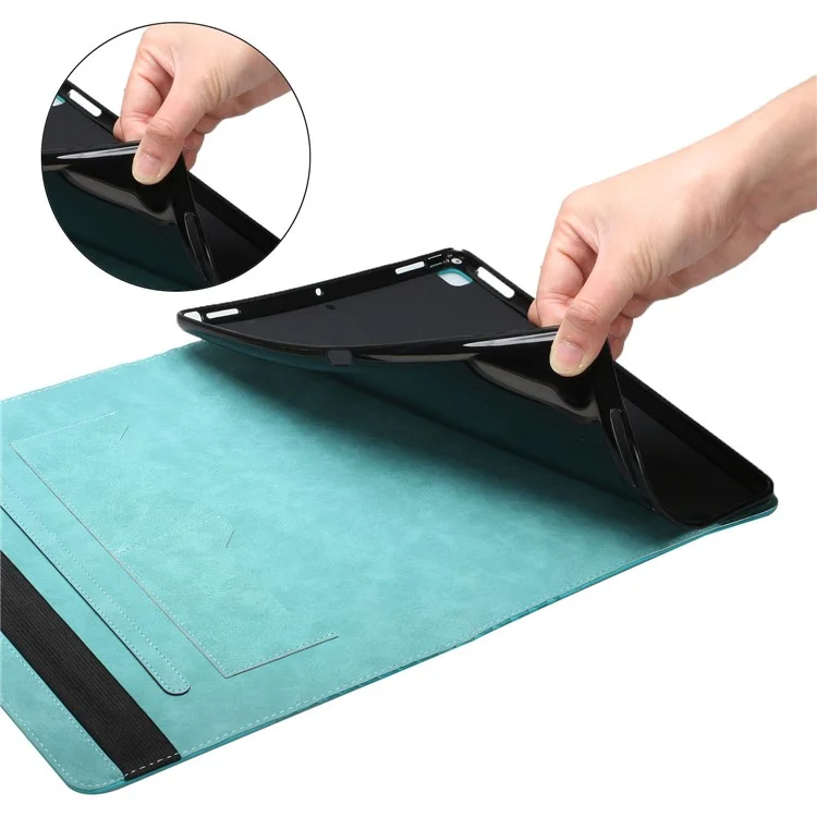 Elegante Patrón De Rhombus Piel-Touch Sensación De Cuero Absorbido Automáticamente Tableta De La Tarjeta De Protección De La Caja De La Caja De La Cubierta Para Samsung Galaxy Tab A7 10.4 (2020) - Azul
