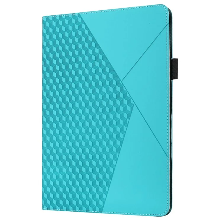 Rhombus Imprimé Pleine Peau Tactile Etui de Protection en Cuir PU avec Fentes pour Cartes pour Samsung Galaxy Tab A 8.0 Wi-Fi (2019) SM-T290 T290/T295/T297 - Bleu Lac 