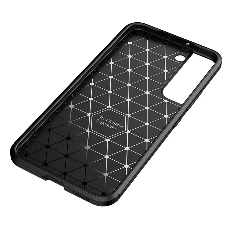 Carbon Fiber Textur Design Flexible TPU Schutzhülle für Samsung Galaxy S22+ 5G - Schwarz