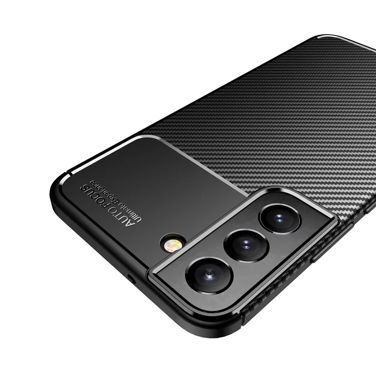 Carbon Fiber Textur Design Flexible TPU Schutzhülle für Samsung Galaxy S22+ 5G - Schwarz