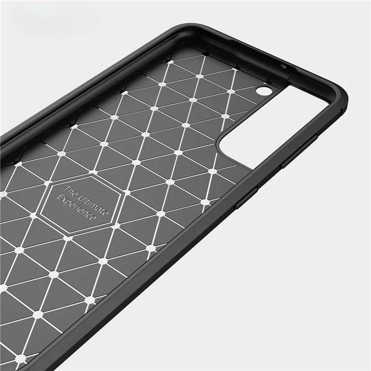 Pour Samsung Galaxy S22 + 5G Texture Brossée en Fibre de Carbone Lumite Couverture de Téléphone Soft TPU Résistant à Scratch Stratch Stratch - Bleu