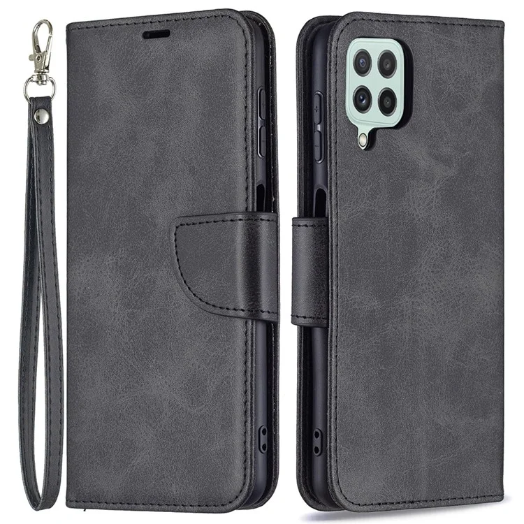 pu Leather Wallet Stand Smartphone Protection Case Shell Para Samsung Galaxy A22 4G (versión de la Ue) - Negro