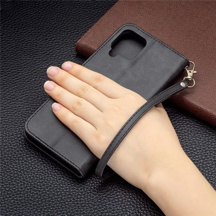 pu Leather Wallet Stand Smartphone Protection Case Shell Para Samsung Galaxy A22 4G (versión de la Ue) - Negro