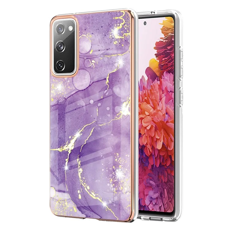 Coque de protection antichoc et antirayures en TPU souple avec bord métallisé pour Samsung Galaxy S20 FE 4G / 5G/S20 Lite/S20 FE 2022 - Violet 002