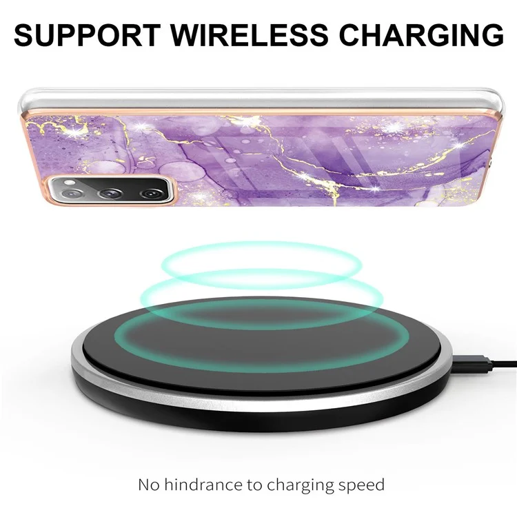 Coque de protection antichoc et antirayures en TPU souple avec bord métallisé pour Samsung Galaxy S20 FE 4G / 5G/S20 Lite/S20 FE 2022 - Violet 002