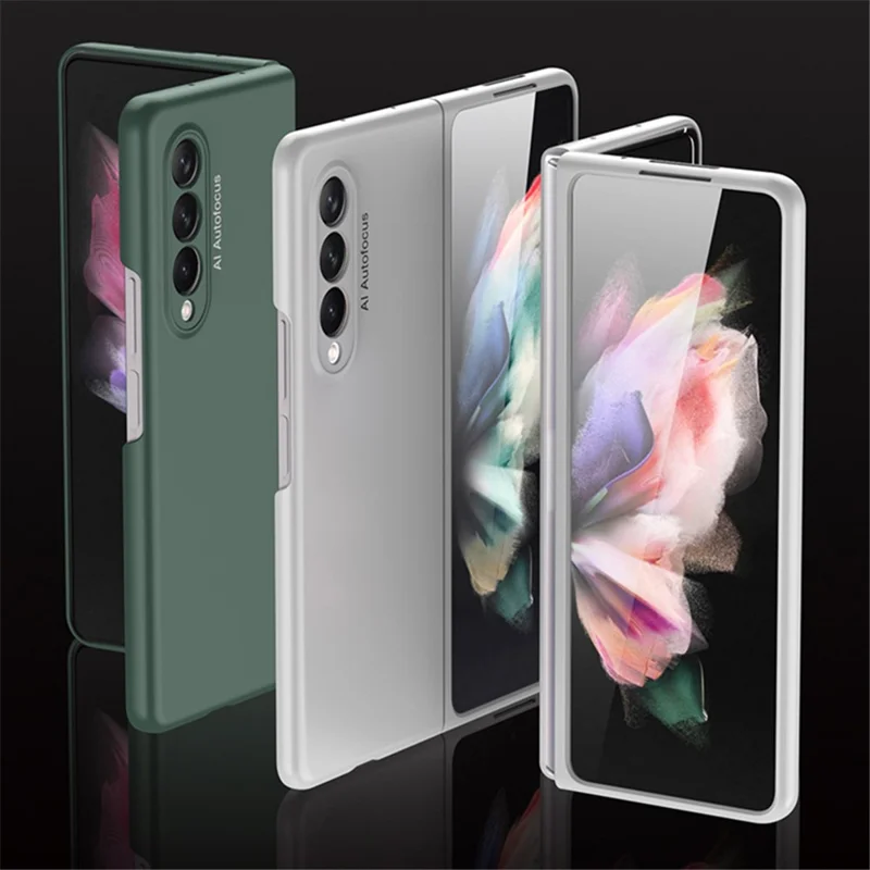 GKK Stylish Ultra Slim Full Protection Precise Cutout Hard PC Protective Phone Cover for Samsung Galaxy Z Fold3 5G - Silver