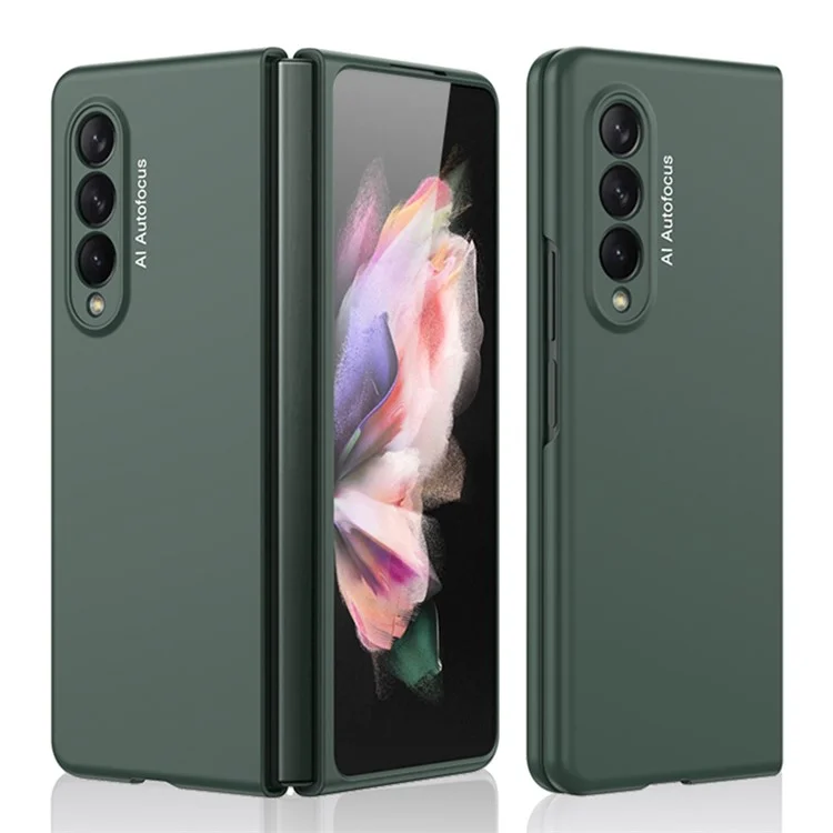 Capa de proteção telefônica GKK Stylish Ultra Slim Full Protection Precise Cutout Hard PC para Samsung Galaxy Z Fold3 5G - Verde Escuro