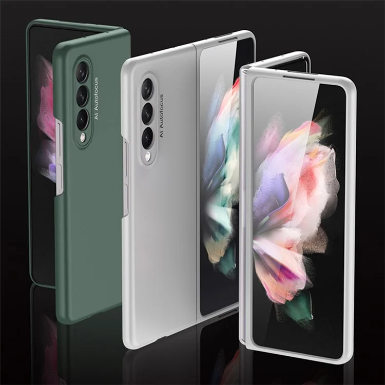 Capa de proteção telefônica GKK Stylish Ultra Slim Full Protection Precise Cutout Hard PC para Samsung Galaxy Z Fold3 5G - Verde Escuro