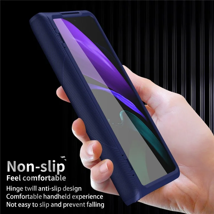 Anti-caindo Antiderrapante Capa De Cobertura De Telefone PC Para Samsung Galaxy Z Fold2 5g - Azul