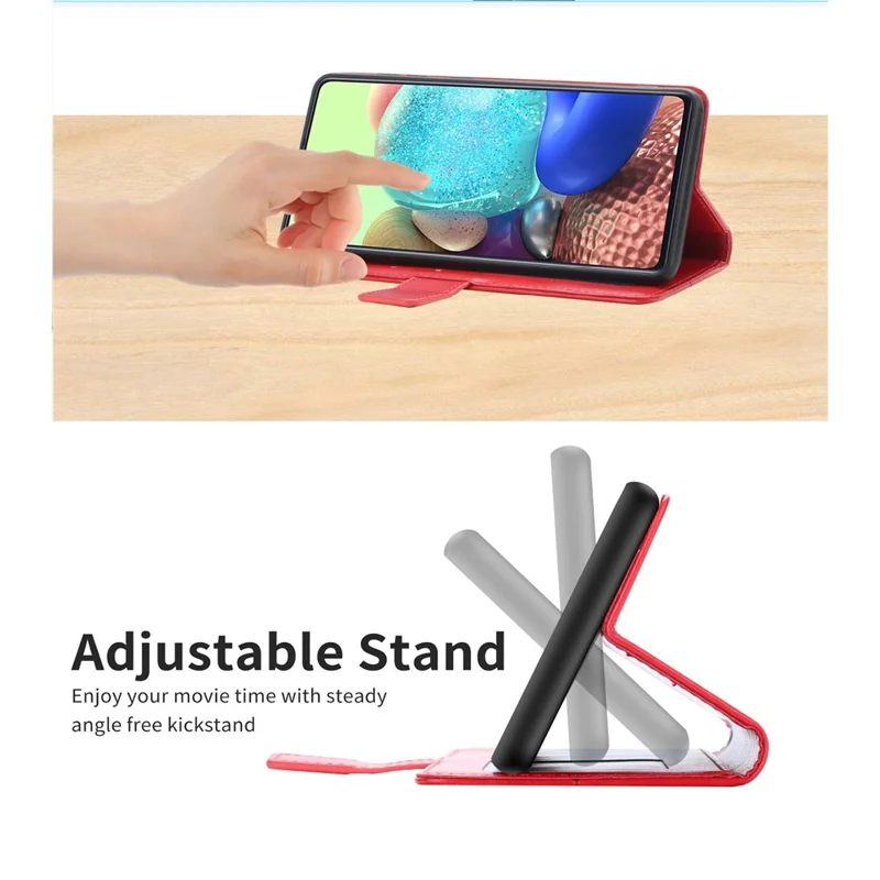 Imprinting Y-shaped Line Anti-drop Protection Wallet Stand Leather Phone Case Cover for Samsung Galaxy S10e - Red