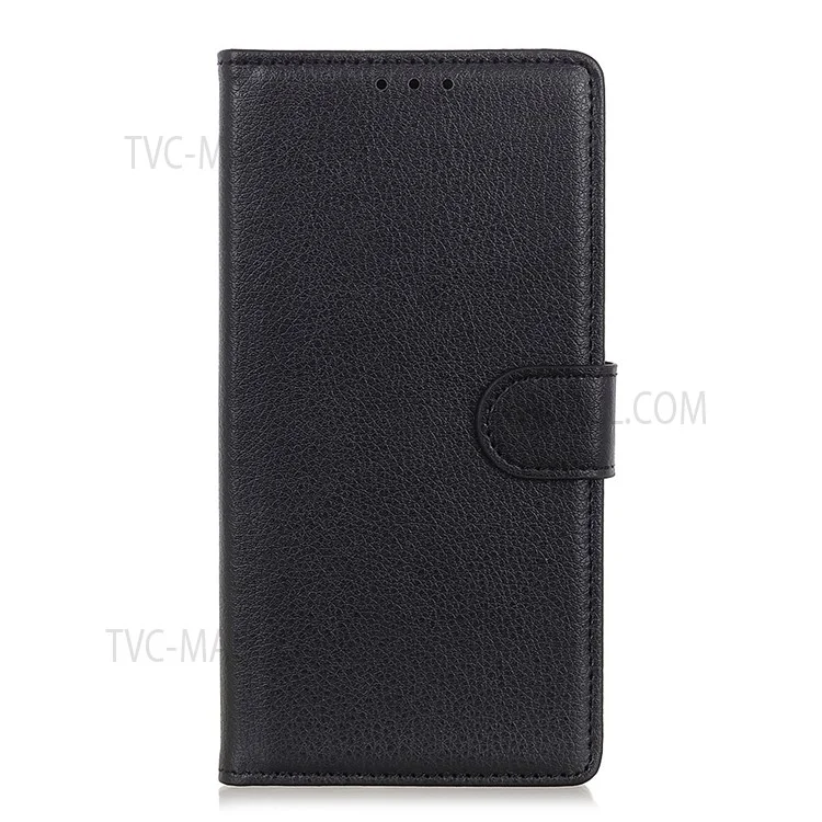 Litchi Textur PU Leder Wallet Case Folio Flip Schutzhülle mit horizontaler Betrachtungsposition für Samsung Galaxy S22 5G - Schwarz