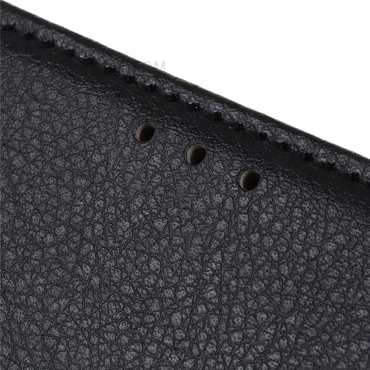 Litchi Textur PU Leder Wallet Case Folio Flip Schutzhülle mit horizontaler Betrachtungsposition für Samsung Galaxy S22 5G - Schwarz