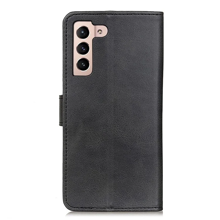 All-around Anti-scratch Phone Protector Cover PU Leather Stand Wallet Case for Samsung Galaxy S22+ 5G - Black