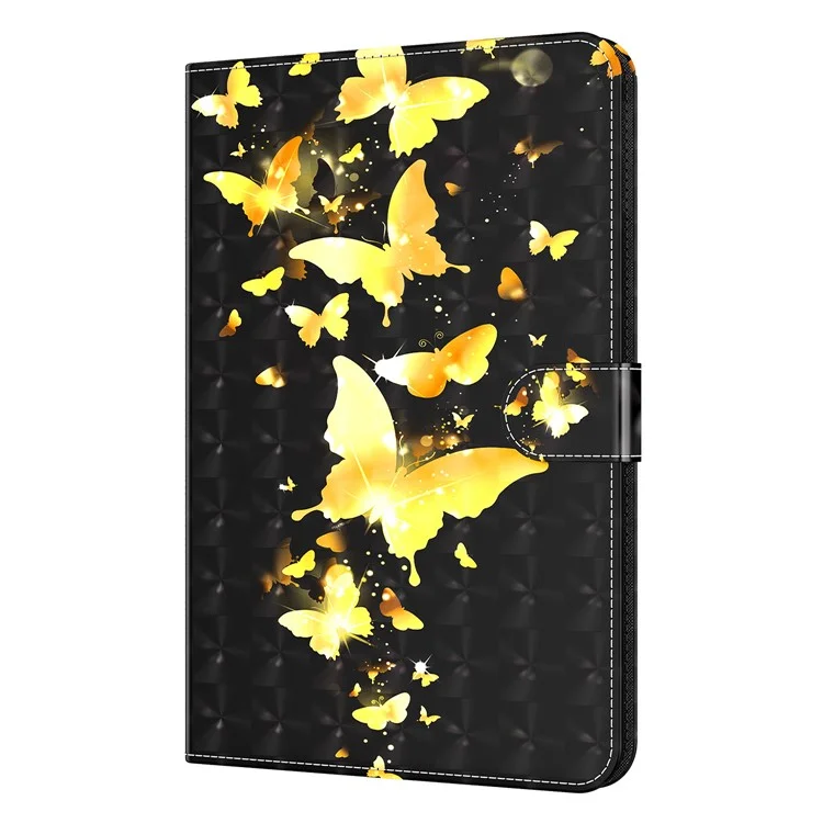 Pattern Printing Stand Wallet Shockproof Leather Tablet Case Cover for Samsung Galaxy Tab A8 10.5 2021 - Golden Butterflies
